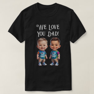 Custom boy karikaturen "we love you pa" t-shirt