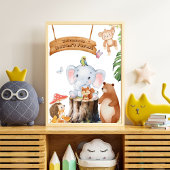 Custom Boy Nursery Wall Art met Bos Dieren Poster