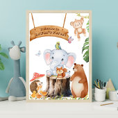 Custom Boy Nursery Wall Art met Bos Dieren Poster