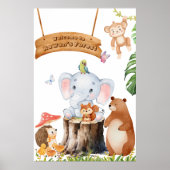 Custom Boy Nursery Wall Art met Bos Dieren Poster (Voorkant)