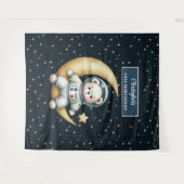 Custom Boy Verjaardag Tapestry met Teddy Bear Wandkleed (Voorkant (horizontaal))
