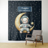 Custom Boy Verjaardag Tapestry met Teddy Bear Wandkleed (In situ)
