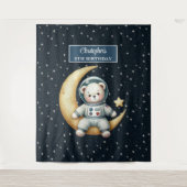 Custom Boy Verjaardag Tapestry met Teddy Bear Wandkleed (Voorkant)