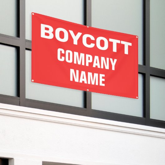 custom boycott banner (Buitenkant Gebouw)
