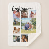 Custom Boyfriend Photo Collage Sherpa Deken (Voorkant)