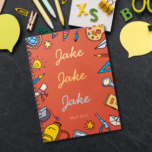 Custom Boy's Back-to-School Naam Notitieboek