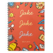 Custom Boy's Back-to-School Naam Notitieboek (Voorkant)