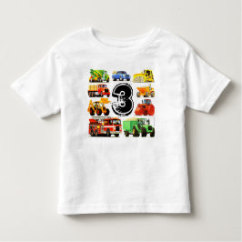 Custom Boy's Construction Trucks 3e verjaardag Kinder Shirts