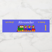 Custom Boy's eerste verjaardag trein en ballonnen Waterfles Etiket (Enkel label)