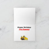 Custom Boy's Yellow Digger 2e verjaardag Kaart (Binnen)