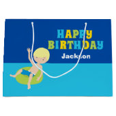 Custom Boys Zomer Zwembad Party Kinderen Verjaarda Groot Cadeauzakje (Voorkant)