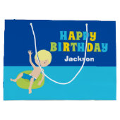 Custom Boys Zomer Zwembad Party Kinderen Verjaarda Groot Cadeauzakje (Achterkant)