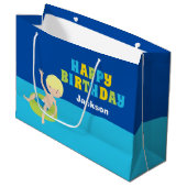 Custom Boys Zomer Zwembad Party Kinderen Verjaarda Groot Cadeauzakje (Voorkant Gekanteld)