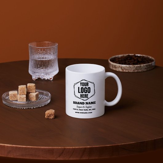 Custom Brand Awareness & Promotional Business Logo Koffiemok