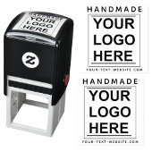 Custom Brand Business Logo & Handmade Website Name Zelfinktende Stempel