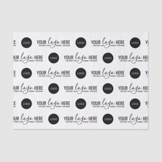 Custom Branded 2 Logo Bedrijfsverpakking Tissuepapier (Voorkant)