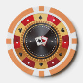 Custom Branded 3D Kleurrijke Casino met Ace zingen Poker Chips (Voorkant)