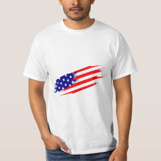 Custom Branded Amerikaanse vlag T-shirt (Voorkant)