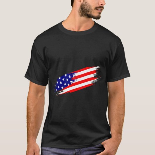 Custom Branded Amerikaanse vlag T-shirt (Voorkant)
