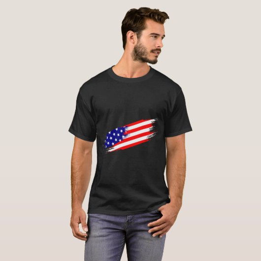 Custom Branded Amerikaanse vlag T-shirt (Voorkant volledig)