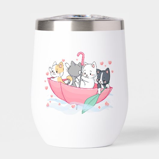 Custom Branded Animal Cat Thermal Wine Tumbler (Voorkant)