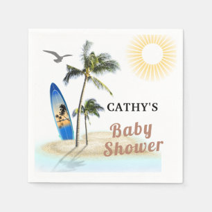Custom Branded Beach Surf Baby shower Papier Serve Servet