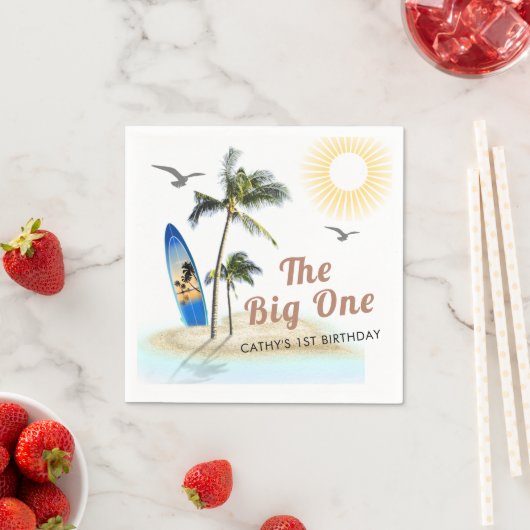 Custom Branded Beach Zomer 1e Verjaardag Servet (Insitu)