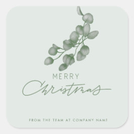 Custom Branded Bedrijfsnaam Merry Christmas Vierkante Sticker