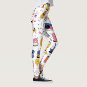 Custom Branded Birthday in Blauw Roze Sinaasappel Leggings (Rechts)