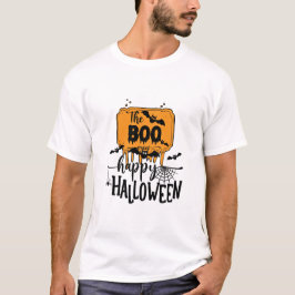 Custom Branded Black and White Spooky Halloween T-shirt