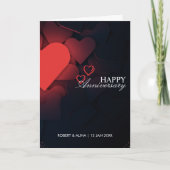 Custom Branded Black Modern Happy Jubileum Kaart (Voorkant)