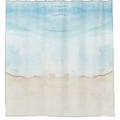 Custom Branded Blauwe Zomer Oceaan Douchegordijn (Voorkant)