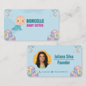 Custom Branded Blue Baby Sitter Visitekaartje (Voorkant / Achterkant)