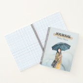 Custom Branded Blue Yellow Soft Waterverf Vrouw Notitieboek (Binnen)