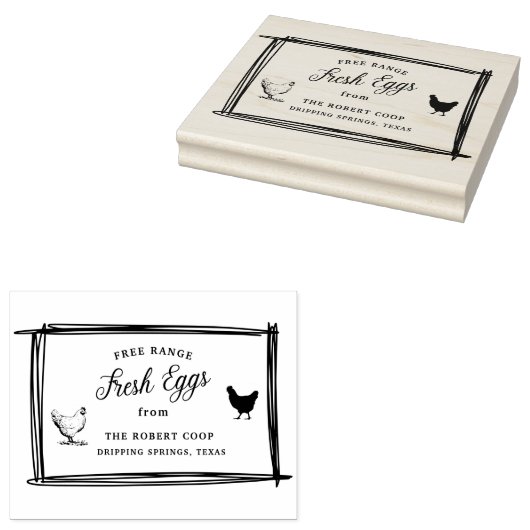Custom Branded Boerderij Verse Eieren | Eikarton Rubberstempel (Gestempeld)