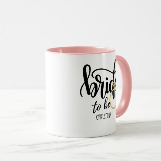 Custom Branded bruid-to-be Bachelorette Bridal Mok (Voorkant rechts)