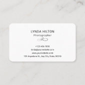 Custom Branded Bruiloft Fotografie Wit Visitekaartje (Achterkant)