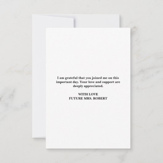 Custom Branded Brunch en Bubbly Vrijgezellenfeest Bedankkaart (Achterkant)