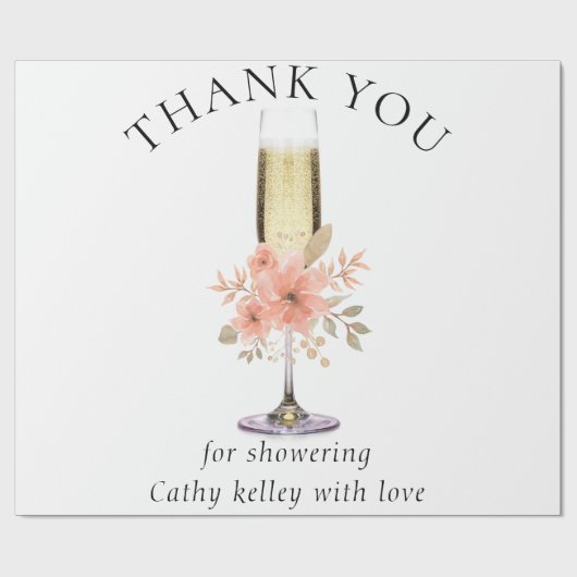 Custom Branded Bubbly en Brunch Vrijgezellenfeest Cadeaupapier (Vlak)