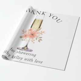 Custom Branded Bubbly en Brunch Vrijgezellenfeest Cadeaupapier