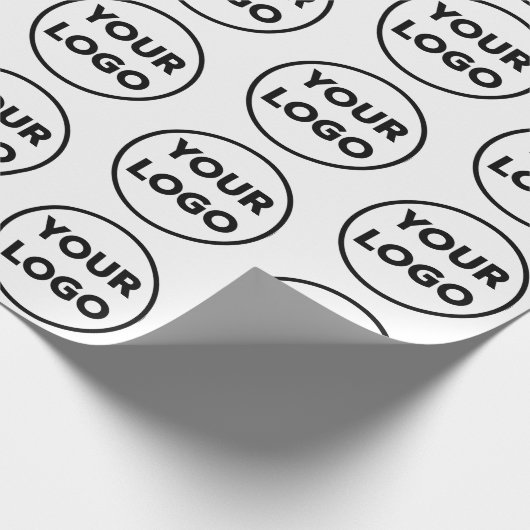 Custom Branded Business Company Logo Pattern Cadeaupapier (Hoek)