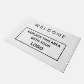 Custom Branded Business Logo Bedrijf Wit & Zwart Deurmat (Schuin)