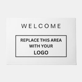 Custom Branded Business Logo Bedrijf Wit & Zwart Deurmat
