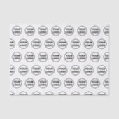 Custom Branded Business Logo Pattern op Wit Tissuepapier (Voorkant)