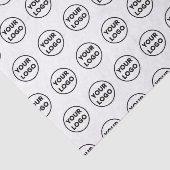 Custom Branded Business Logo Pattern op Wit Tissuepapier (Detail)