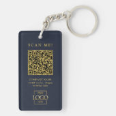 Custom Branded Business Logo QR Code Modern Keycha Sleutelhanger (achterkant)