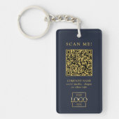 Custom Branded Business Logo QR Code Modern Keycha Sleutelhanger (Voorkant)