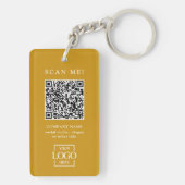Custom Branded Business Logo QR Code Modern Sleutelhanger (achterkant)