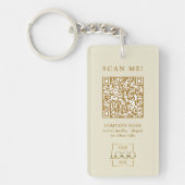 Custom Branded Business Logo QR Code Modern Sleutelhanger (Voorkant)