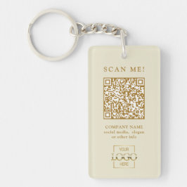 Custom Branded Business Logo QR Code Modern Sleutelhanger